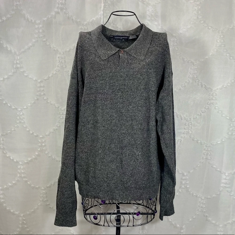 Vintage Jhane Barnes knit wool blend collared sweater size XL